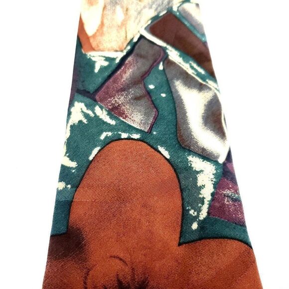 Pierre Cardin Multi Colored Silk Tie Woven Short Wide Floral - Picture 2 of 5